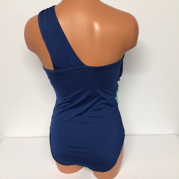 Badgley Mischka Beaded One Shoulder Swimsuit. NWOT - Picture 4 of 8